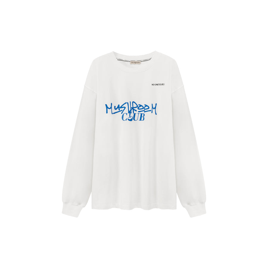 CHUU Mushroom Club Long Sleeve Loose Fit T-Shirt