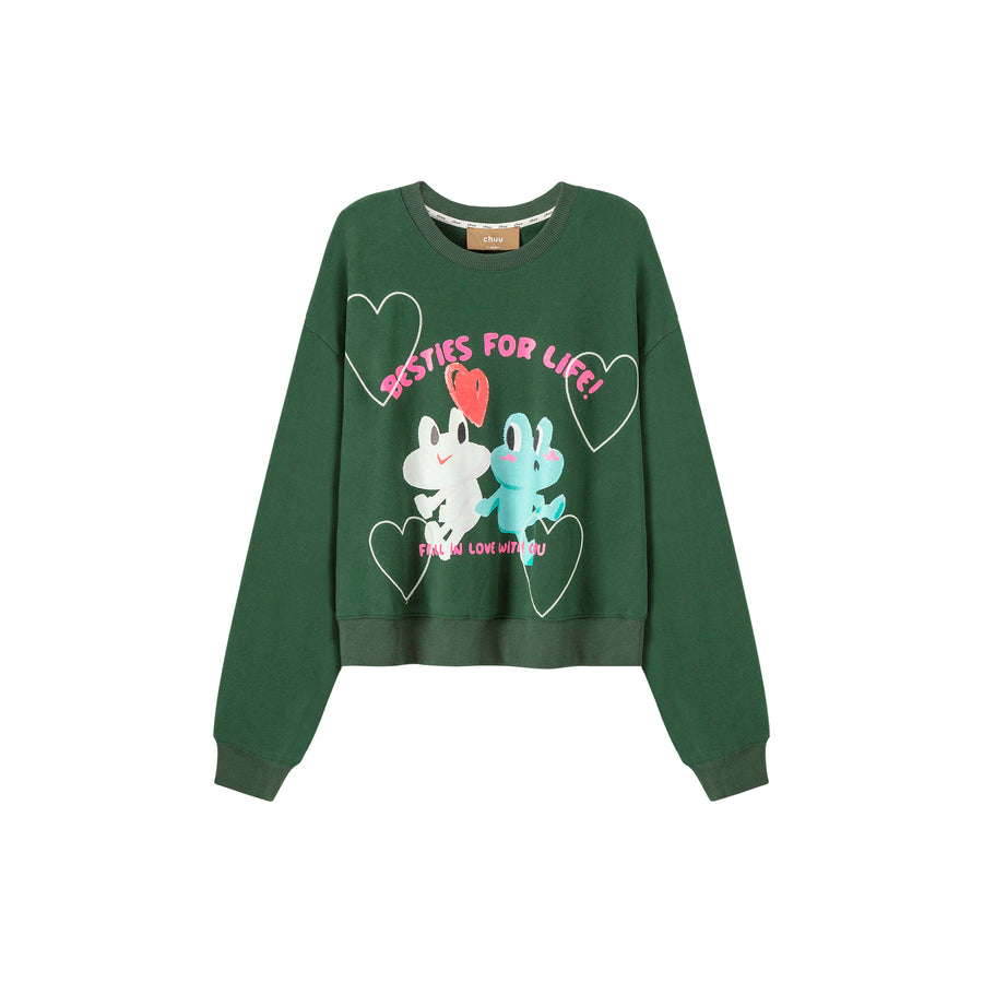 CHUU Tennis Frog Loose Fit Sweatshirt