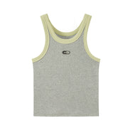 Color Matching Simple Logo Sleeveless Top