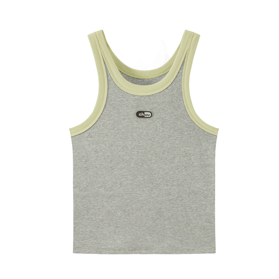 CHUU Color Matching Simple Logo Sleeveless Top