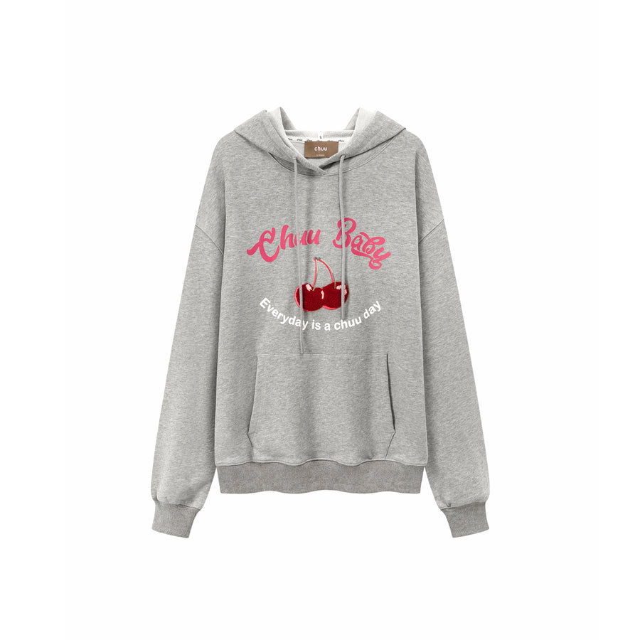 CHUU Cherry Loose Fit Hoodie