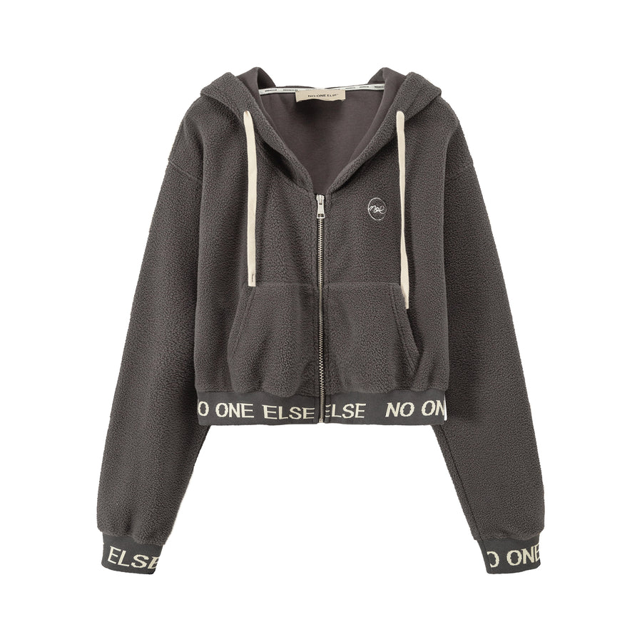 CHUU Fleece Loose Zip-Up Hoodie