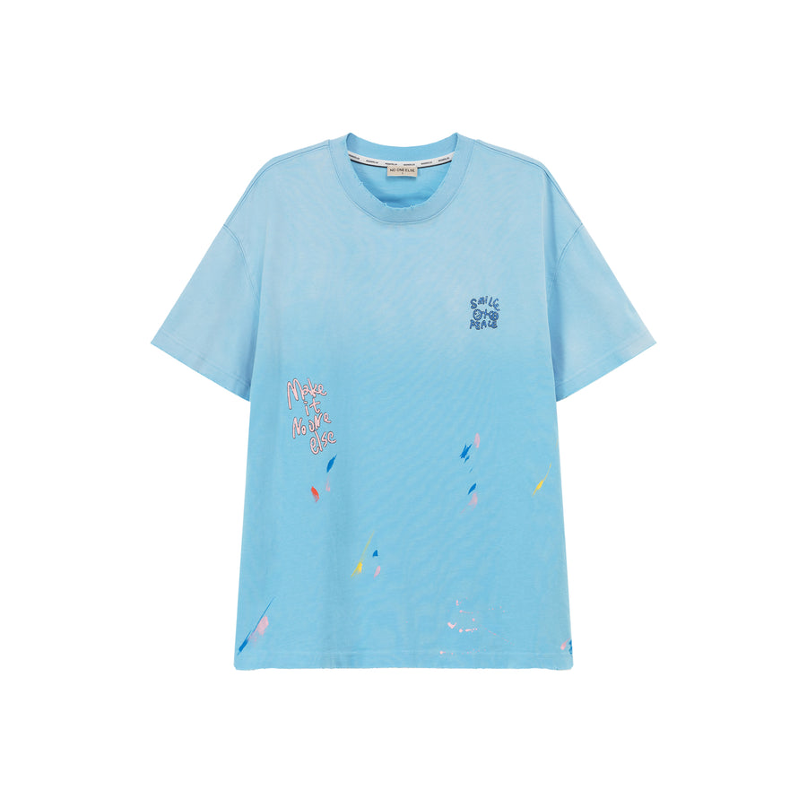 CHUU Gradient Loose Fit Paint Streaks T-Shirt