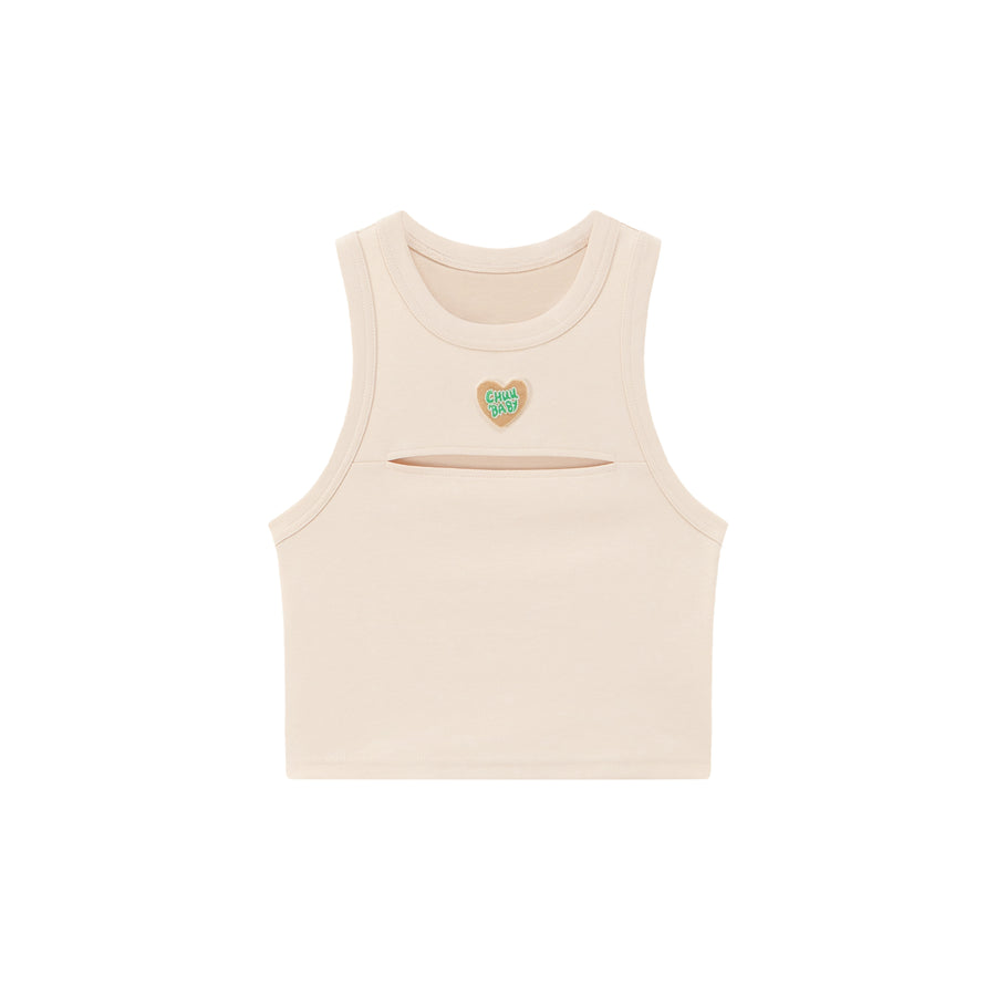 CHUU Undeniable Synergy Heart Slit Sleeveless Top