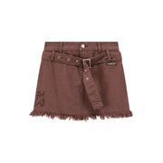 Denim Fringe Mini Skirt