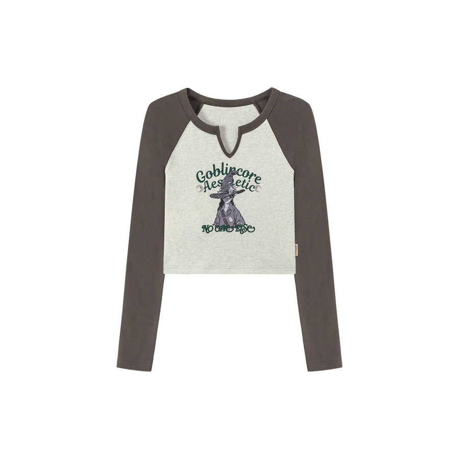 CHUU Color Combination Goblin Core Raglan T-Shirt