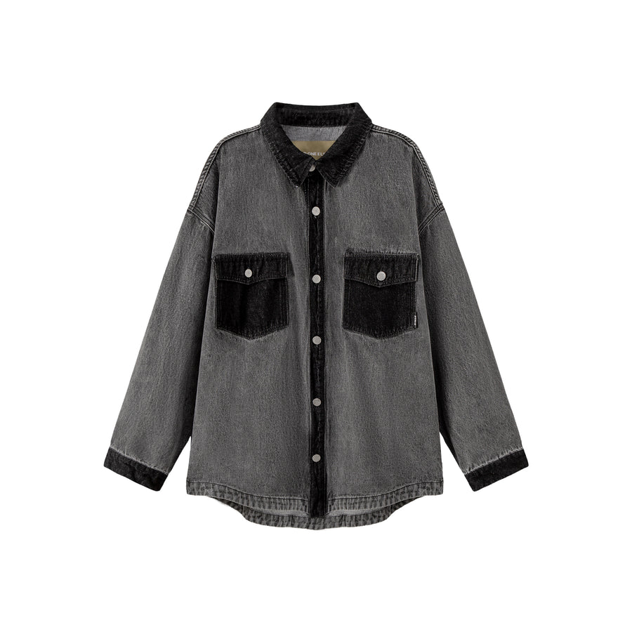 CHUU Pocket Wide Denim Shirt