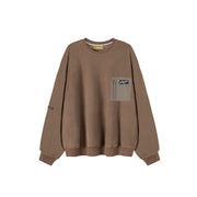 Side Pocket Fleece Round Neck Sweatshirt