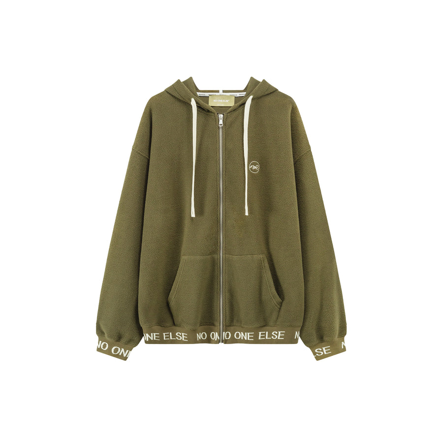 CHUU No One Else Fleece Zip-Up Hoodie