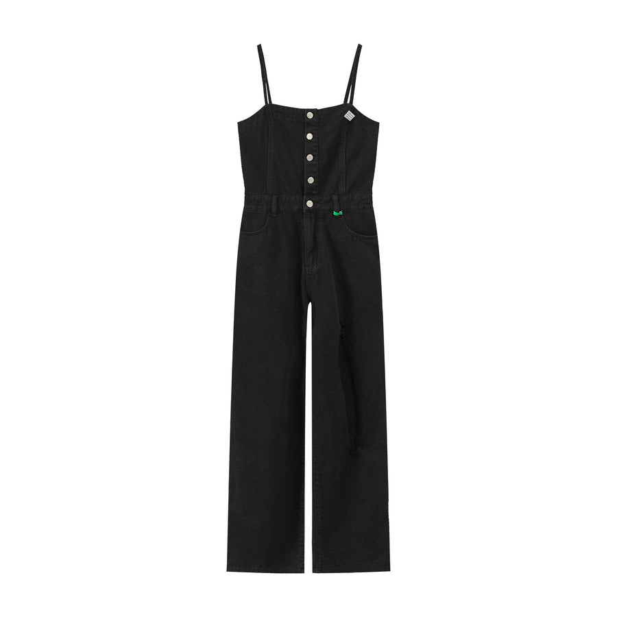 CHUU Slit Wide Jumpsuit