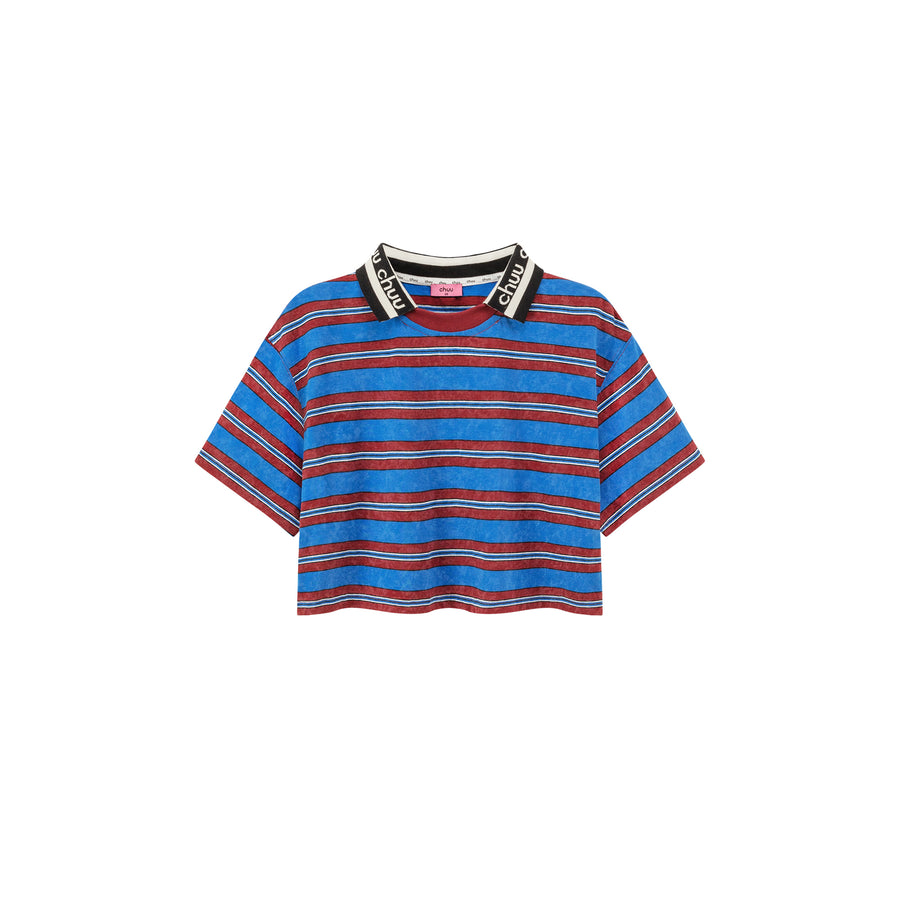 CHUU Striped Cropped T-Shirt