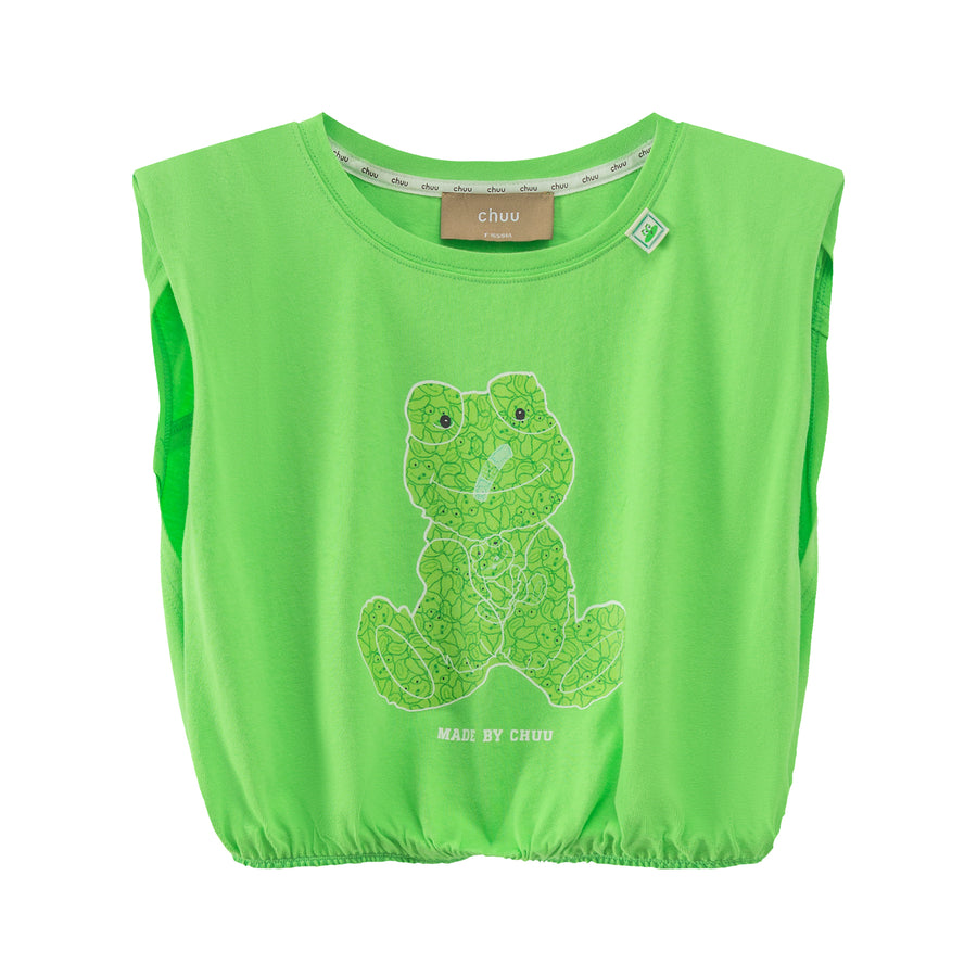 CHUU Happy Frog Shoulder Pad T-Shirt