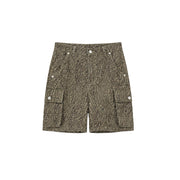 Leopard Pocket Denim Shorts