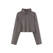 Wide Turtleneck Long-Sleeves Top