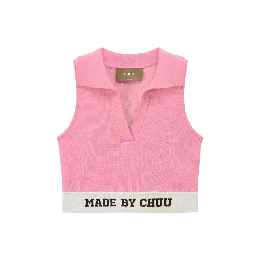 CHUU Wavy Waves Crop Top