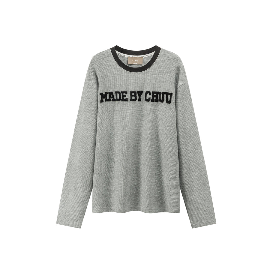 CHUU Subtle Cuteness Striped Long Sleeve Round Neck T-Shirt