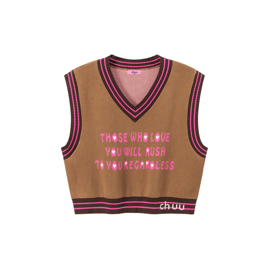 CHUU Those Who Love You V-Neck Knit Vest