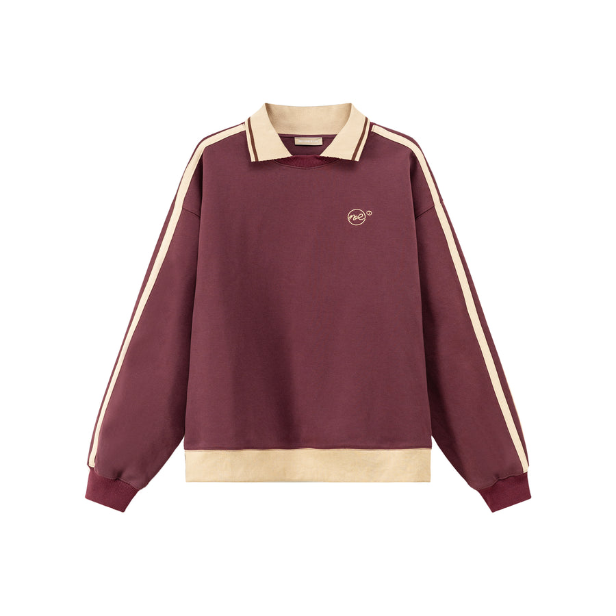 CHUU Polo Collar Loose Fit Sweatshirt