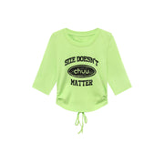 Size Doesnt Matter Back Cut Out Cropped T-Shirt