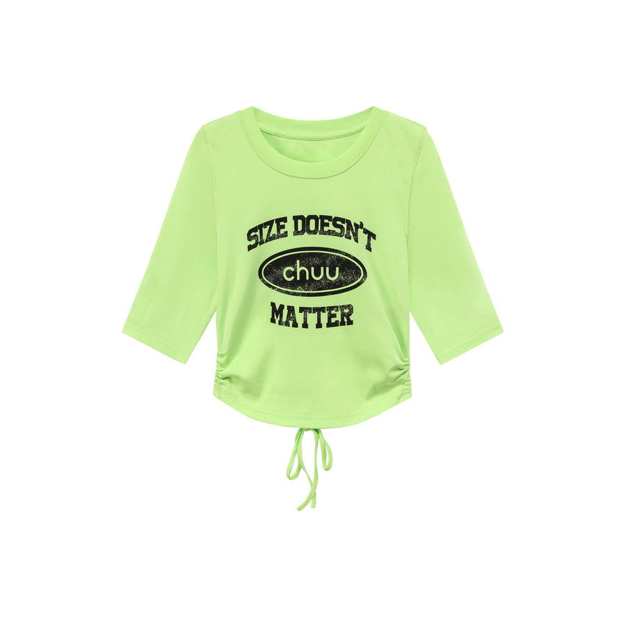 CHUU Size Doesnt Matter Back Cut Out Cropped T-Shirt