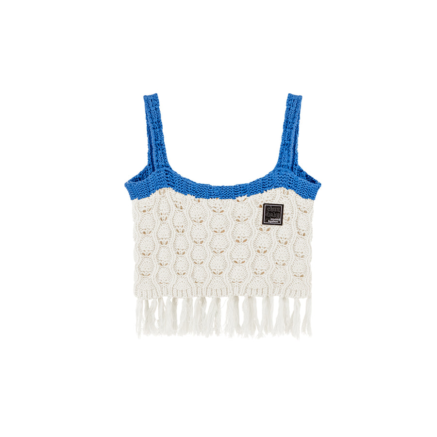 CHUU Positive Spark Fringe Sleeveless Top