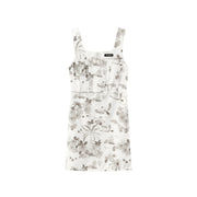 Birds Print H-Line Mini Dress