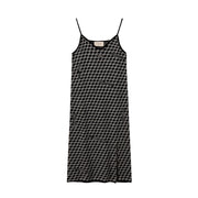 A-Line Slit Check Sleeveless Dress