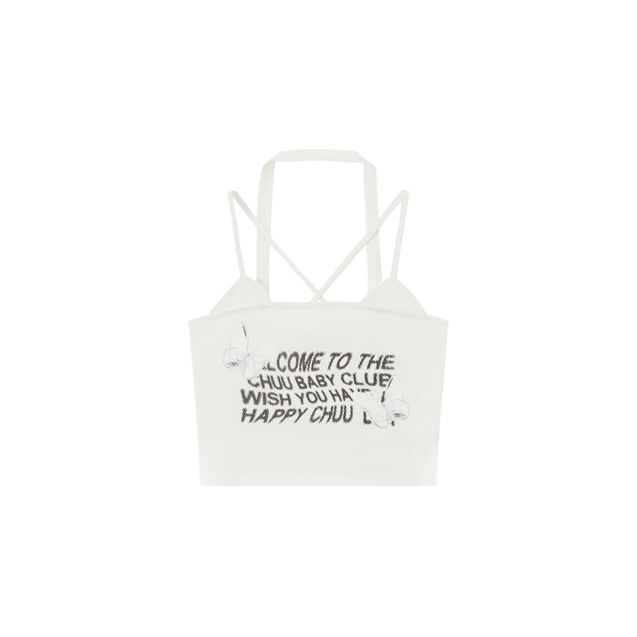 CHUU Butterfly Sleeveless Crop Top