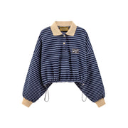 Stripe Loose Fit Crop Sweatshirt