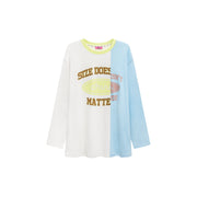 Size Doesnt Matter Two-Toned Loose Fit T-Shirt