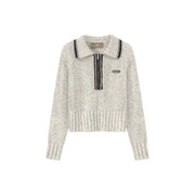 All The Lights Collar Zip Knit Sweater