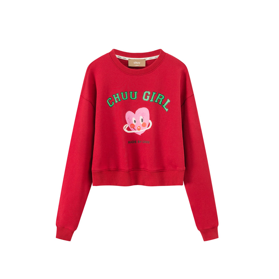 CHUU Chuu Girl Lovely Heart Sweatshirt