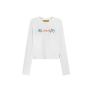 Color Embroidered Cropped T-Shirt