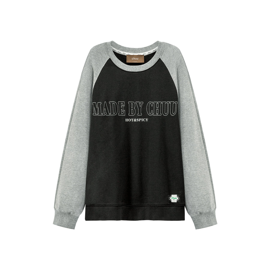 CHUU Off Shoulder Long Sleeve Sweatshirt