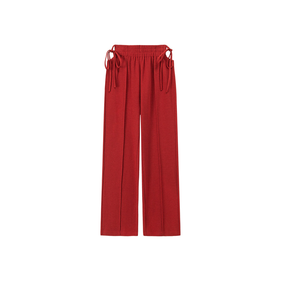 CHUU Side Slits String Wide Sweat Pants