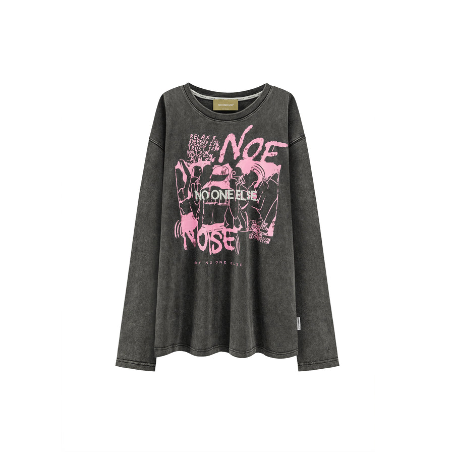 CHUU Printed Long Sleeve T-Shirt