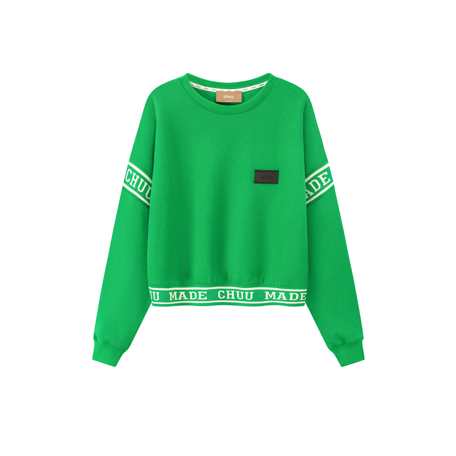 CHUU Solid Color Round Neck Sweatshirt