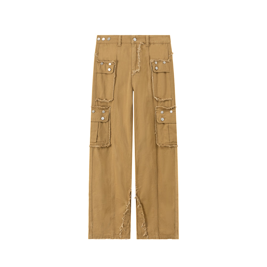 CHUU Raw Edge Wide Cargo Pants