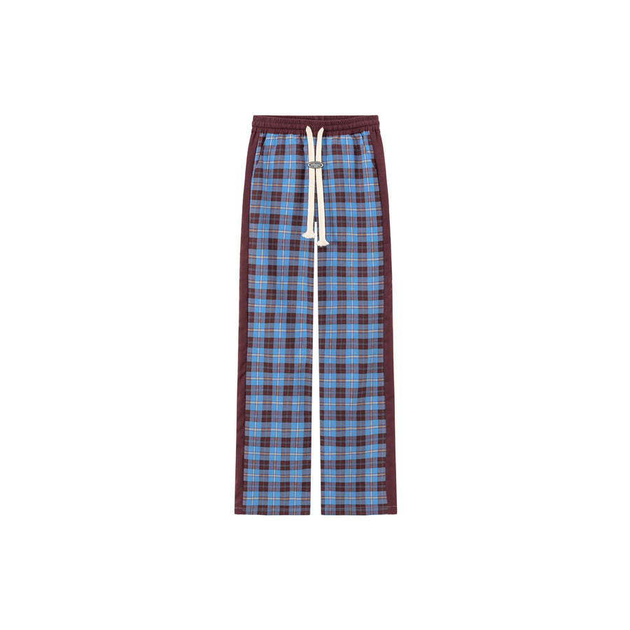 CHUU Check String Wide Casual Pants