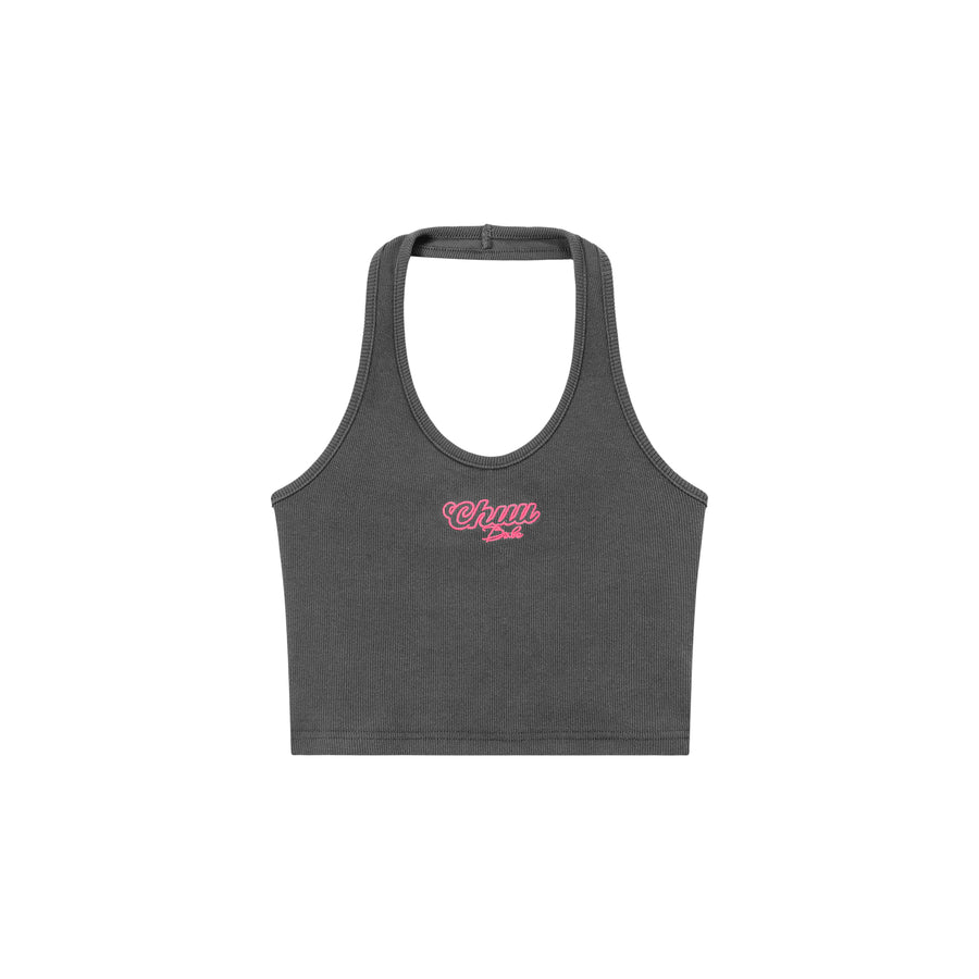 CHUU Halter Sleeveless Chuu Logo Crop Top