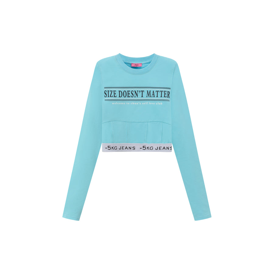 CHUU Size Doesnt Matter Slim Cropped T-Shirt