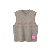 I Know Best Round Loose Fit Sleeveless Knit Vest