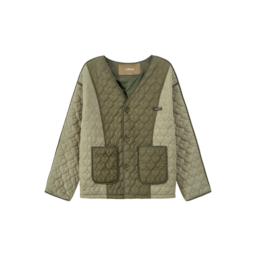 CHUU Chuu Heart Quilted Jacket