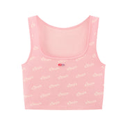 Logo Crop Sleeveless Knit Top