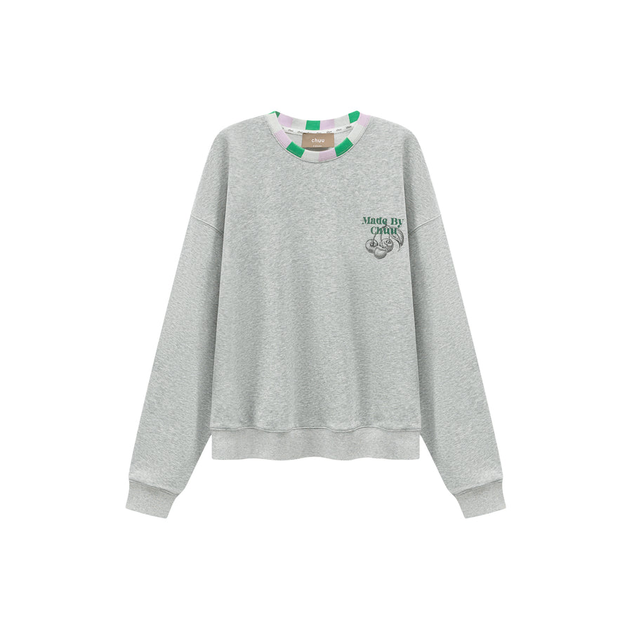 CHUU Chuu Heart Printing Sweater