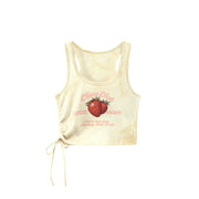 Rushed Strawberry Sleeveless Shirt