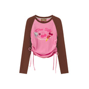 Dessert Colored Raglan String T-Shirt