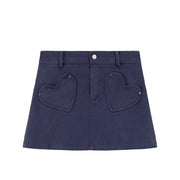 Heart Pocket Denim Mini Skirt