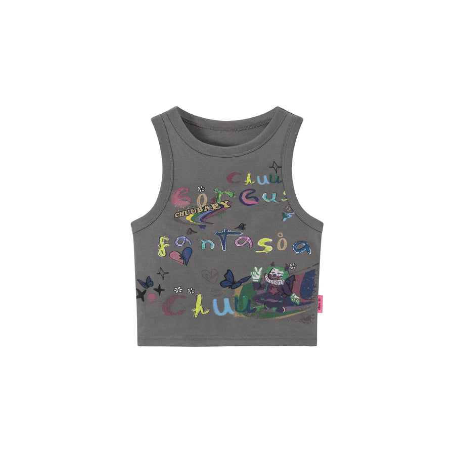 CHUU Circus Printed Sleeveless Crop Top