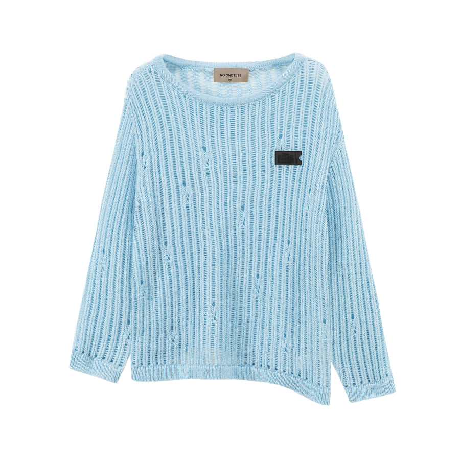 CHUU Ribbed Open Knit Loose Fit Sweater